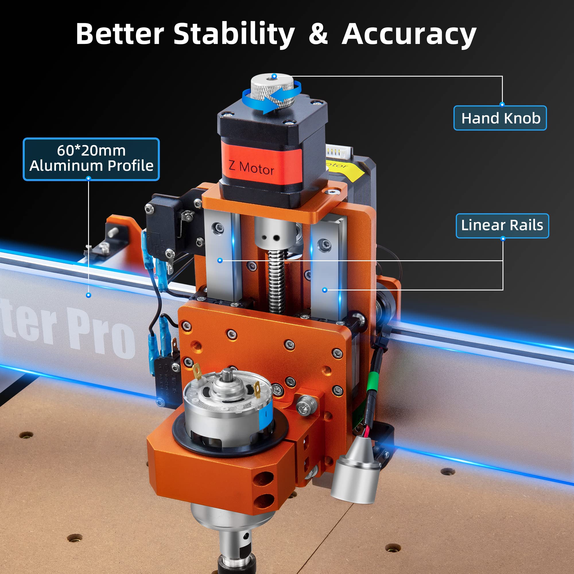 FoxAlien Masuter Pro 3-axis CNC Router Machine with 2.4 inch